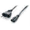1,8m ochwertiges Stromkabel 2pin Euro ->C7 St/Bu schwarz / Equip