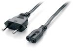 1,8m ochwertiges Stromkabel 2pin Euro ->C7 St/Bu schwarz / Equip