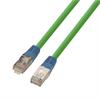10,0m Cat.6 S/FTP Crossover Patchkabel 4x2xAW26 UL Kabel grün Tülle blau / TTL®