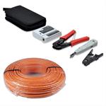 100m Cat7a Simplex Installationskabel + 4teiliges Netzwerk Werkzeug-Set