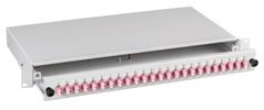 19" Spleißbox ausziehbar LC/LC 50/125µ. 12 Pigtails / 6 Kupplungen OM4