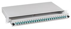19" Spleißbox ausziehbar LC/LC 50/125µ. 48 Pigtails / 24 Kupplungen OM3