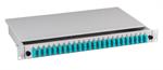19" Spleißbox ausziehbar SC/SC 50/125µ. 24 Pigtails / 12 Kupplungen OM4