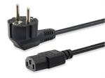 3,0m Hochwertiges Netzkabel, C13 auf Schuko gewinkelt H05VV-F3G 3x0.75mm² Equip