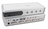 4-Port Desktop KVM Switch USB-DVI-Audio m. Kabelsatz