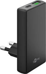 65 W USB-C PD GaN Dual-Schnellladegerät 90° Flat schwarz / Goobay