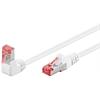 CAT 6 Patchkabel 1x 90° gewinkelt, S/FTP (PiMF) 0,5m weiss / Goobay®