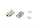 Cat.6A RJ45 Geschirmter Stecker-Satz 100 Stück mit Montagekamm + Tülle / Equip®