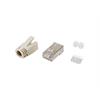 Cat.6A RJ45 Geschirmter Stecker-Satz 100 Stück mit Montagekamm + Tülle / Equip®