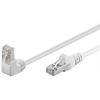 CAT5e Patchkabel 1x 90° gewinkelt F/UTP AWG26/7 CCA weiss 0,5m