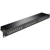 Cat6 Patch Panel 24 Port 19-Zoll (48,3 cm, (1 HE) Gigabit / RAL9005 vollgeschirmt