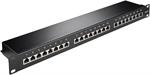 Cat6 Patch Panel 24 Port 19-Zoll (48,3 cm, (1 HE) Gigabit / RAL9005 vollgeschirmt