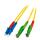 Duplex Jumper LC-E2000®/APC 9/125µ, OS2, LSZH, gelb, 3.0mm, 1,0m