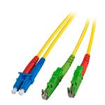 Duplex Jumper LC-E2000®/APC 9/125µ, OS2, LSZH, gelb, 3.0mm, 15,0m