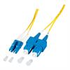 Duplex Jumper LC-SC 9/125µ OS2 LSZH gelb 0,5m
