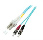 Duplex Jumper LC-ST 50/125µ, OM3, LSZH, aqua, 2.0mm, 15m