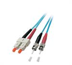 Duplex Jumper SC-ST 50/125µ, OM3, LSZH, aqua, 3.0mm, 7,5m