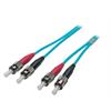 Duplex Jumper ST-ST 50/125µ, OM3, LSZH, aqua, 3.0mm, 2m