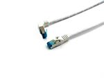 Equip® Cat.6A S/FTP Patchkabel, gewinkelter zu geradem Stecker 3,0m weiss