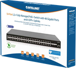 INTELLINET® 54-Port PoE+ Managed Gigabit Switch + 6x10GbSFP+ 450W