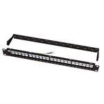 Keystone Panel 1HE 24-Port, geschirmt schwarz incl:M6 Befestigungssatz