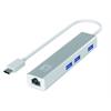 LevelOne USB-C 3.0 Hub 5Gbps 1xRJ45 10/100/1000Mbps 3xUSB3.0 0,15m