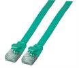 RJ45 Flachpatchkabel U/FTP Cat 6 A PVC grün Länge 0,25m