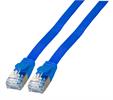 RJ45 Flachpatchkabel U/FTP Cat.6A PVC blau Länge 0,25m