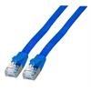 RJ45 Flachpatchkabel U/FTP Cat.6A PVC blau Länge 0,25m
