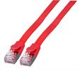 RJ45 Flachpatchkabel U/FTP Cat 6A PVC rot Länge 0,25m