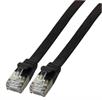 RJ45 Flachpatchkabel U/FTP Cat.6A PVC schwarz Länge 0,25m