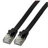 RJ45 Flachpatchkabel U/FTP Cat.6A PVC schwarz Länge 0,5m