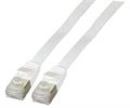 RJ45 Flachpatchkabel U/FTP Cat.6A PVC weiss Länge 0,25m