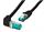 RJ45 Patchkabel S/FTP, Cat.6A, LSZH, einseitig 90° gewinkelt, 0,25m, schwarz