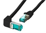 RJ45 Patchkabel S/FTP, Cat.6A, LSZH, einseitig 90° gewinkelt, 0,25m, schwarz