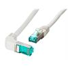 RJ45 Patchkabel S/FTP, Cat.6A, LSZH, einseitig 90° gewinkelt, 1,0m, grau