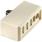 TAE Adapter TAE F-Stecker auf NFN Buchse + 1x RJ11 Buchse