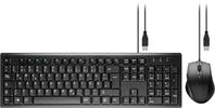 Tastatur- / Maus Set deutsch QWERTZ / USB kabelgebunden schwarz / Goobay®