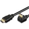 TECHly® HDMI High Speed Kabel mit Ethernet, 1x gewinkelt 1,0m schwarz