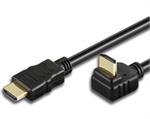 TECHly® HDMI High Speed Kabel mit Ethernet, 1x gewinkelt 1,0m schwarz