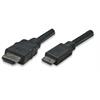 TECHly® HDMI Kabel High Speed mit Ethernet auf Mini HDMI schwarz 1,8m