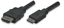 TECHly® HDMI Kabel High Speed mit Ethernet auf Mini HDMI schwarz 5,0m
