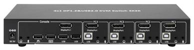 TECHly® KVM-Switch DisplayPort 1.2 4-Port mit Hub und Audio