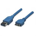 TECHly® USB 3.0 Superspeed Kabel A-Stecker auf Micro B-Stecker 0,5m