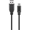 USB 2.0 Kabel 3A USB-C™ auf USB A, schwarz Länge 1,8m / Goobay®