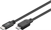 USB 2.0 Kabel Micro-Stecker (Typ B) > USB-C™-Stecker / schwarz 0,25m