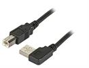 USB2.0 Anschlusskabel A (gewinkelt) - B, St.-St., 1,8m, schwarz, Classic
