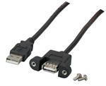 USB2.0 Verlängerungskabel A-Stecker auf A-Einbaubuchse schwarz 0,5m